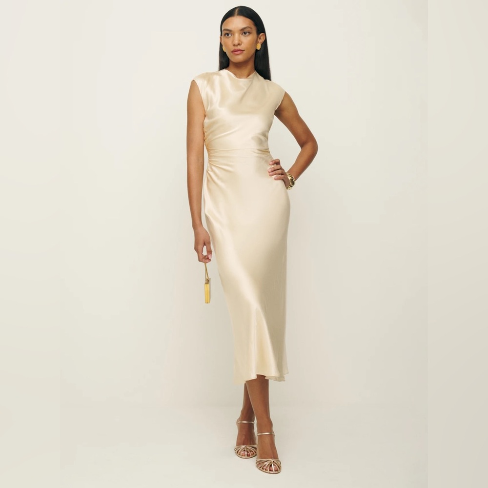 reformation veida silk dress